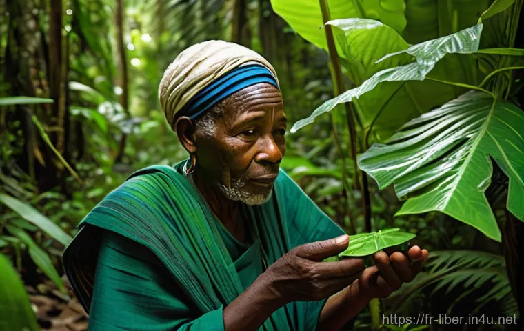 라이베리아의 전통적인 건강 치료법 - **Prompt:** A wise, elderly Liberian traditional healer, with deep lines of experience on their face...
