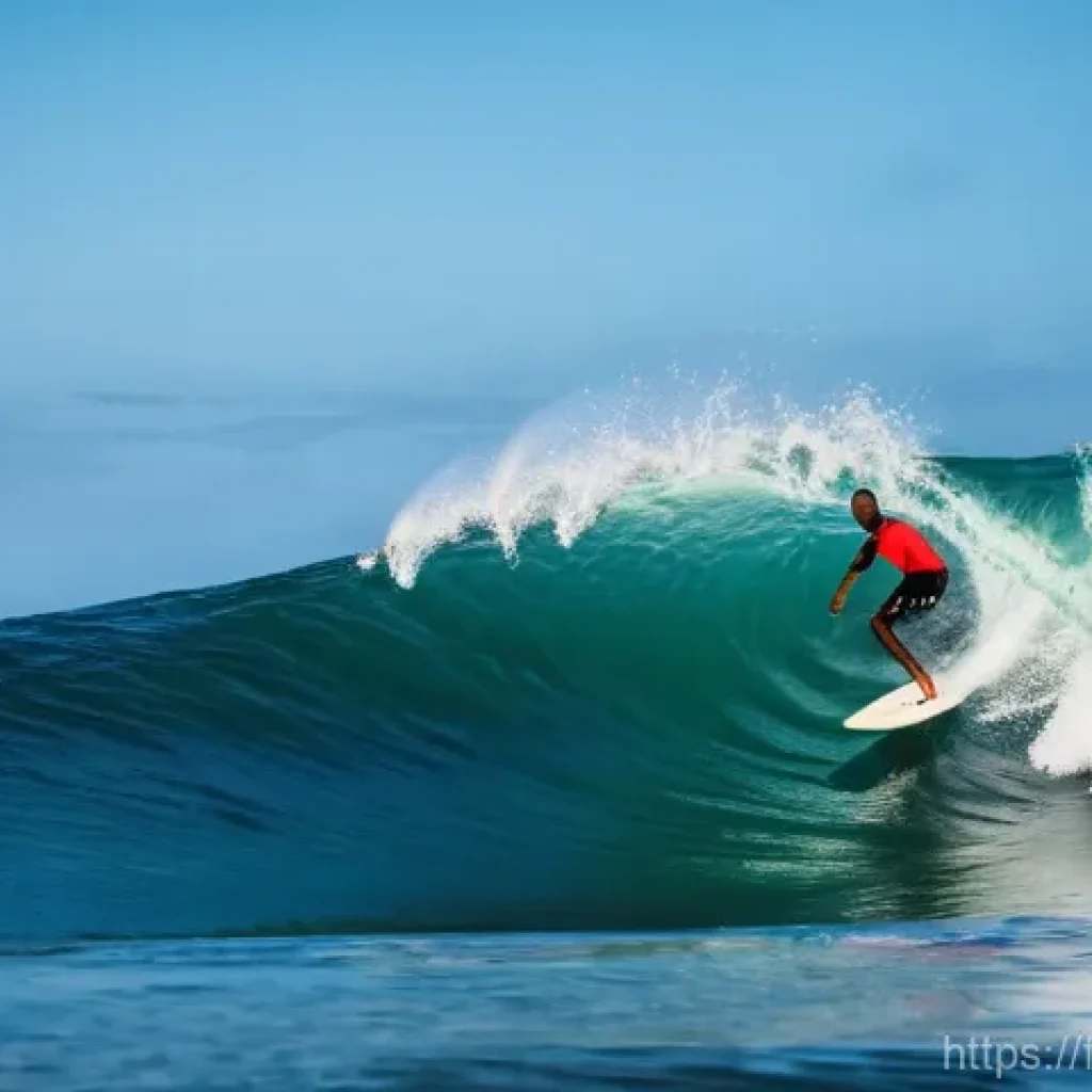 라이베리아의 해변과 서핑 명소 - **Prompt: Surfing the Serene Waves of Robertsport**
A wide-angle, high-definition photograph cap...