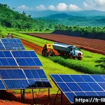 Home 22 라이베리아와 유럽 국가들과의 외교 관계 - A vibrant scene depicting sustainable European investments in Liberia: a modern mining site with eco...